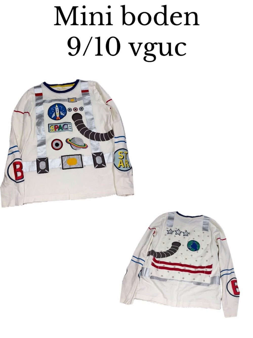 Mini boden 9/10 astronaut shirt